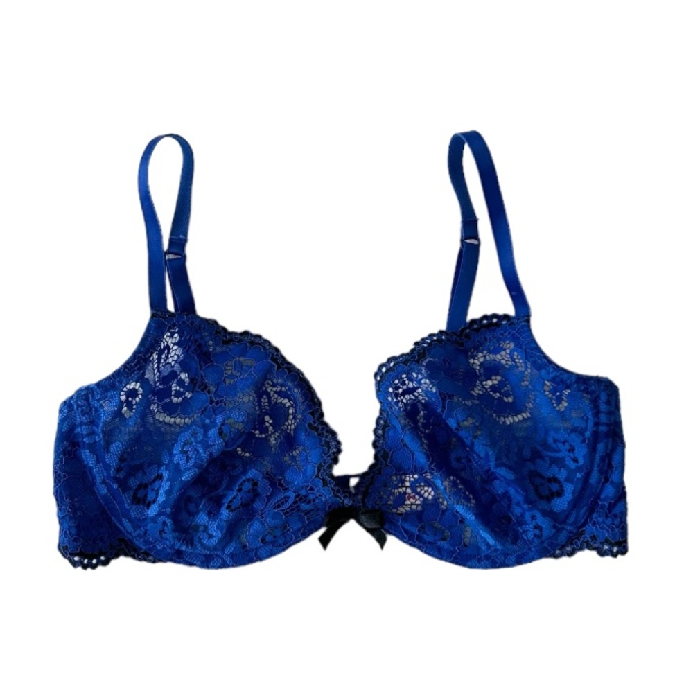 La Senza Unlined Underwire Lace Bra in Blue